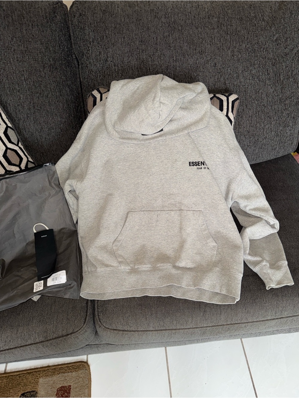 Fear of God Light Gray Crewneck Hoodie Sweatshirt